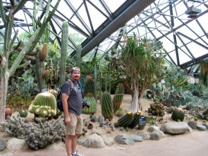 Patrick with the very exotic North American cacti - feels like home!