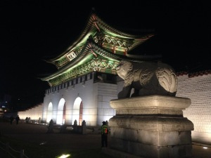 We were staying right next to the old palace - beautifully lit at night.