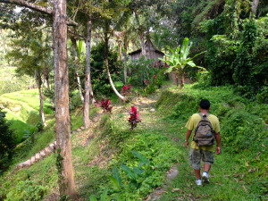 Our guide leading us down the valley toward the river.
