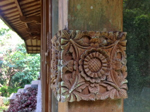 I loved Bali's intricate wooden carvings. These were on a community building we passed while hiking.
