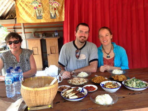Yandira's wife cooked us a huge traditional Balinese lunch. Rice, satay, fried tempe/peanut, fried green beans with coconut, fresh chicken and more.